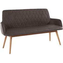 Sitzbank HOME AFFAIRE "Brest", braun (braun, natur), B:160cm H:88cm T:60cm, Leder, Sitzbänke, Sitzbank Essbank Polsterbank, Schuhbank, Garderobenbank, Bank Breite 160 cm