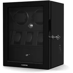 ChronoVault Uhrenbeweger   2+3 Uhren   vegan   Hochglanz   4 Modi   Mabuchi Motor   LED   Schublade Schwarz
