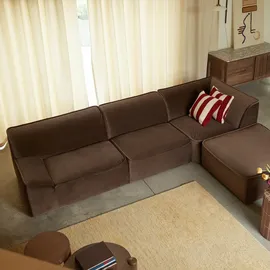 Tikamoon Quinto Ecksofa 3-4 Sitzer braun
