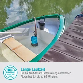 Gardena Akku-Klarwasser-Tauchpumpe 2000/2 18V P4A Set, inkl. 1x Li-Ion Akku 2,5Ah, Ladegerät