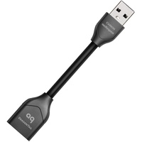 audioquest DragonTail USB-Kabel (0,112 m, USB A/USB A, USB 2.0, Stecker/Buchse) Schwarz