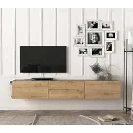 moebel17 Damla TV-Lowboard 180x29,5x29,5 cm Eiche Saphir Holz