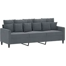 vidaXL 3-Sitzer-Sofa Dunkelgrau 180 cm Samt