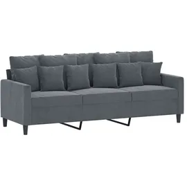 vidaXL 3-Sitzer-Sofa Dunkelgrau 180 cm Samt