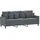 vidaXL 3-Sitzer-Sofa Dunkelgrau 180 cm Samt