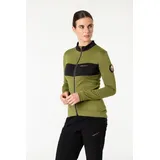 super.natural Merino Fahrradtrikot W GRAVA LS JERSEY in olivgrün-schwarz | Gr.: L