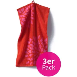 grace grand spa Gästetuch-3er-Set Dahlie mit Blumen-Print Handtücher   