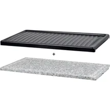 Syntrox 2er Platten-Set für Raclette Sitten Stein- und Grillplatte