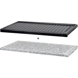 Syntrox 2er Platten-Set für Raclette Sitten Stein- und Grillplatte