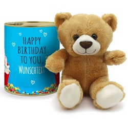 Personalisierte Geschenkdose - Teddybär (Motiv: Geburtstag)