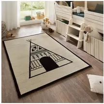 Natur Pur Teppich Natur Kids - Kinderteppich mit Tipidesign, Rechteckig, handgetuftet beige 80 cm x 150 cm