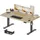 JUMMICO Höhenverstellbarer Schreibtisch 160 x 80 cm mit Kabelwanne, Höhenverstellbar Elektrisch Stehpult mit USB-Buchse, Computertisch, Ergonomischer Steh-Sitz Tisch, Bürotisch, Beige