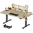 JUMMICO Höhenverstellbarer Schreibtisch 160 x 80 cm mit Kabelwanne, Höhenverstellbar Elektrisch Stehpult mit USB-Buchse, Computertisch, Ergonomischer Steh-Sitz Tisch, Bürotisch, Beige