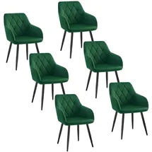 Woltu Esszimmerstuhl Samt Dunkelgrün 6er Set
