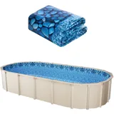 Vevor Ovale Poolfolie blau 732x366x147 cm