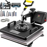 Vevor 8 in 1 Heißpresse Transferpresse für Textiltransferpresse Textilpresse mit Plattenpresse von 38 x 38 cm Textildruckpresse von 1000 w Geeignet
