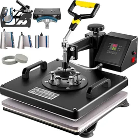 Vevor 8 in 1 Heißpresse Transferpresse für Textiltransferpresse Textilpresse mit Plattenpresse von 38 x 38 cm Textildruckpresse von 1000 w Geeignet