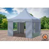 Faltpavillon Faltzelt Pavillon 3x3 FR Grau Gartenzelt Klappzelt Wasserdicht