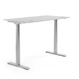 Schreibtisch 1800x605-1255x800mm Platte lichtgrau Gestell si
