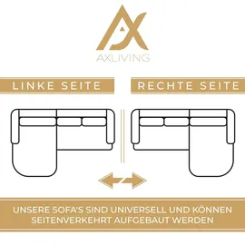 ax living Ecksofa Klein mit Schlaffunktion Dolceo Gelb Steppung 206 cm