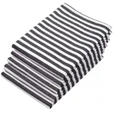 ZOLLNER Geschirrtuch Malmö 50 x 70 cm, 100% Baumwolle, weiß-schwarz, gestreift- 5 Stück
