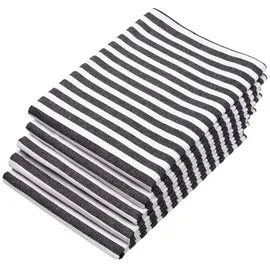 ZOLLNER Geschirrtuch Malmö 50 x 70 cm, 100% Baumwolle, weiß-schwarz, gestreift- 5 Stück