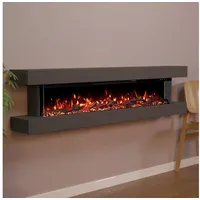GLOW FIRE Elektrokamin Clear Wall Elektrokamin mit 3D Feuer und Heizung (Thermostat), Elektrischer Wandkamin mit APP Steuerung, Heizleistung (900- 1800 W) grau 50 cm