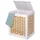 MCW Wäschekorb MCW-G37, Wäschesammler Wäschesortierer Wäschebox, Massiv-Holz Shabby-Look Geflecht 61x51x35cm ~ weiß