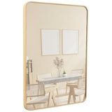 Terra Home Wandspiegel - Rechteckig, 60x80 cm, Roségold Gold Kupfer, Modern, Metallrahmen Spiegel - für Flur, Wohnzimmer, Bad oder Garderobe