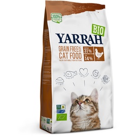 Yarrah Bio Katzenfutter mit Bio Huhn & Fisch getreidefrei Katzenfutter trocken