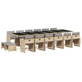 vidaXL Garten-Essgruppe 17-tlg. Beige