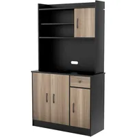 Costway Küchenbuffet 180 x 0 x 0 cm Schwarz/Braun