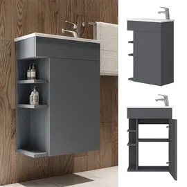 Vicco Waschbeckenunterschrank 2 Teile 50 x 70 x 25 cm Anthrazit