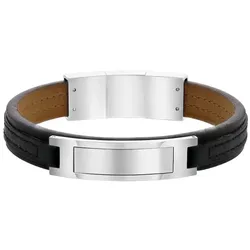 Lucardi Armband Leder - silbern Damen 