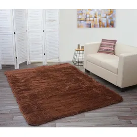 MCW Teppich MCW-F69, Shaggy Läufer Hochflor Langflor, Stoff/Textil flauschig weich 230x160cm dunkelbraun