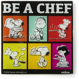 Excelsa Peanuts Be Untersetzer, bruchsicheres Glas, 18 x 18 cm