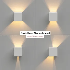 ledscom.de Wandleuchte CUBEL Aluminium 10,0 cm inkl. LED Lampe 501lm weiß