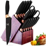 chefhoablorn 15-TLG Profi-Küchenmesser Set aus Edelstahl - Geschenk