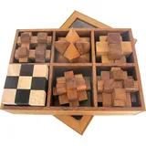 Logoplay Knobelspiele im Set – 6 Holzpuzzles in Geschenkbox,