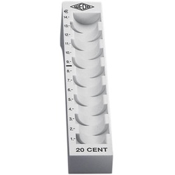 Wedo Geldzählrille 20 Cent grau, 18x3.4x4.5 cm