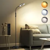 Oraymin LED Stehlampe Wohnzimmer 12W, LED Leselampe Bett mit Fernbedienung, 1H Timer & Memory Funktion, Schwanenhals 360° Verstellbar Stehlampe mit 3 Farbtemperatur, Stehlampen für Schlafzimmer Büro