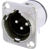 Neutrik NC3MD-H XLR-Steckverbinder Flanschstecker, Kontakte gewinkelt Polzahl: 3 Silber