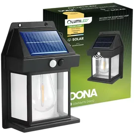 Lumiled Solar Wandleuchte Solarlampe Außenwandlampe mit Bewegungsmelder Warmweiß 3000K Außen Sicherheitslampe Gartenleuchte Wegbeleuchtung IP44