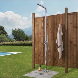 Moderne Freistehende Gartendusche mit Handdusche Chrom - Lugo, von Hudson Reed