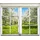 Queence Wandsticker QUEENCE "Wiese mit Bäumen", grün, B:40cm H:60cm T:0,1cm, Wandtattoos, Wandsticker, Wandsticker, Wandbild, selbstklebend, 3D, Fenster