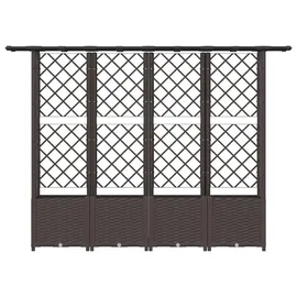 vidaXL Hochbeet mit Rankgitter und Dach 203 x 40 x 138 cm Braun