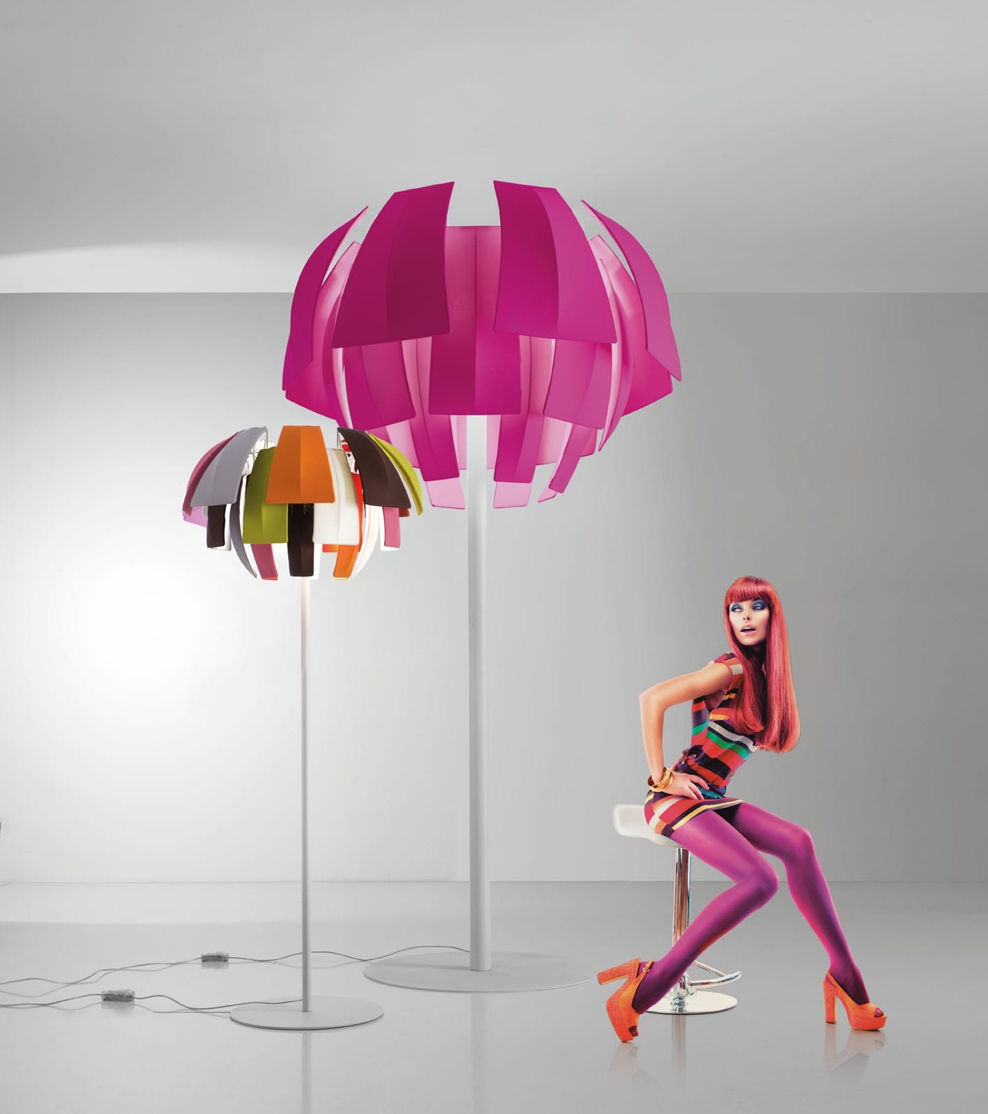 Exotische und Luxuriöse Designer-Stehleuchte Plumage Axo Light - Multicolor