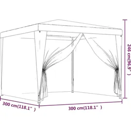 vidaXL Pavillon 3 x 3 m inkl. 4 Seitenteile Anthrazit
