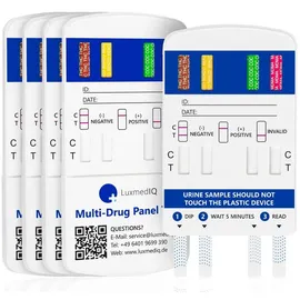 LuxmedIQ Drogenschnelltest für 8 Drogenarten - Urin Drogentest Multi Testkassette 5 St