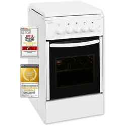 Exquisit Gasherd TF 6 GT-4 | Gas-Standherd | Gaskochfeld | 49 Liter Gas-Garraum | weiß